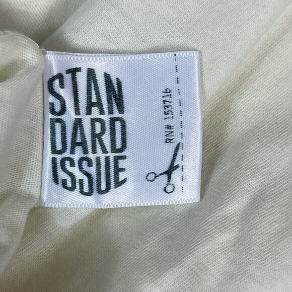 Standard Issue T Shirt Mens M Ivory Short Sleeve Crew Neck Regular Fit Cotton - Picture 3 of 9